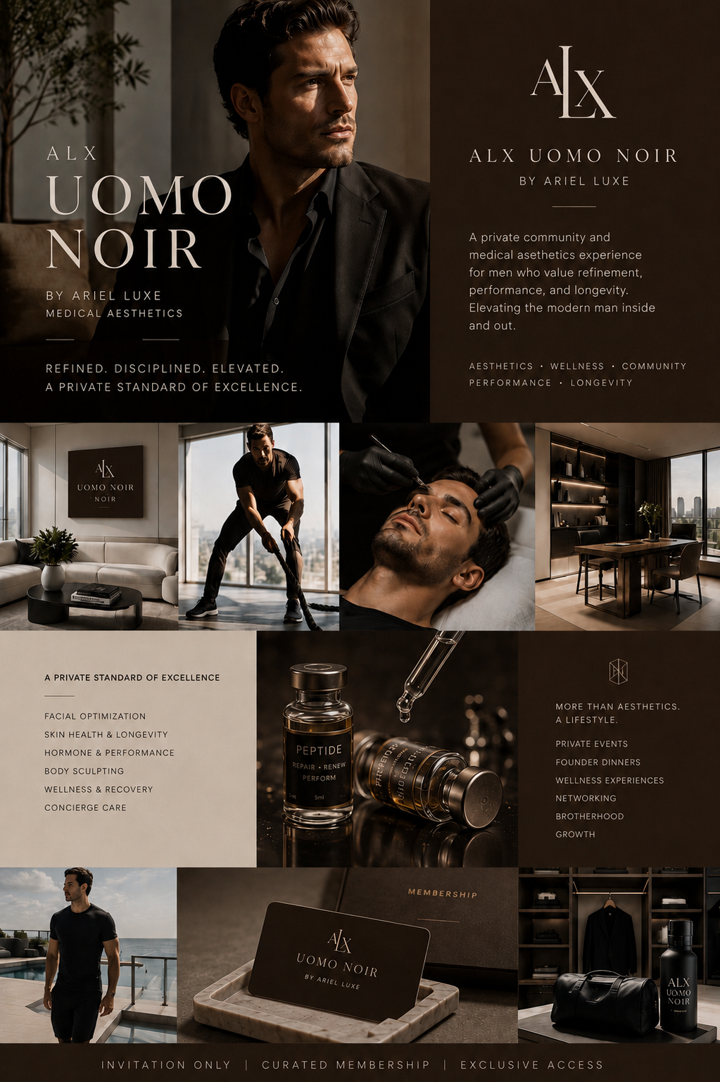 ALX Uomo Noir, the men's division of Ariel Luxe Medical Aesthetics